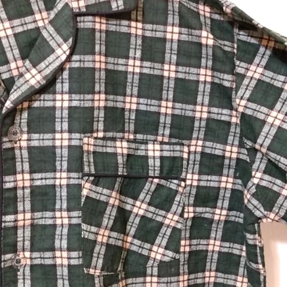 TEN WEST DARK GREEN PLAID PAJAMA PANTS & LONG SLEEVE SHIRT SET SIZE XL EUC - Picture 3 of 8